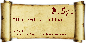 Mihajlovits Szelina névjegykártya